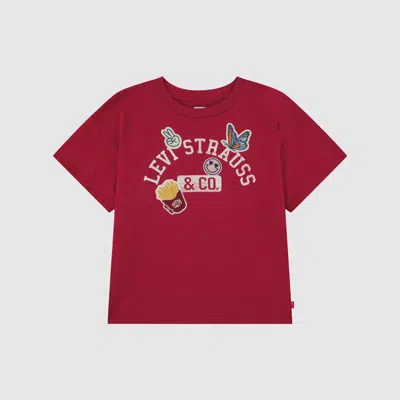 Levi's Patches Oversized Tee Little Girls 4-6x T-shirt 4 In Red