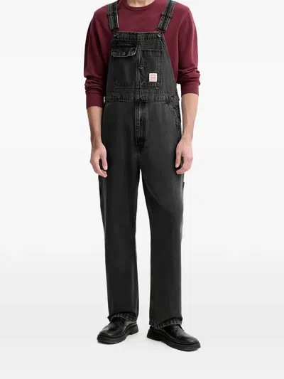 Levi's Patch-pocket Denim Overalls In Black