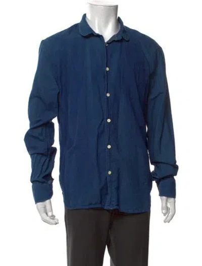 Pre-owned Levi's Patterned Long Sleeve Shirt In Blue