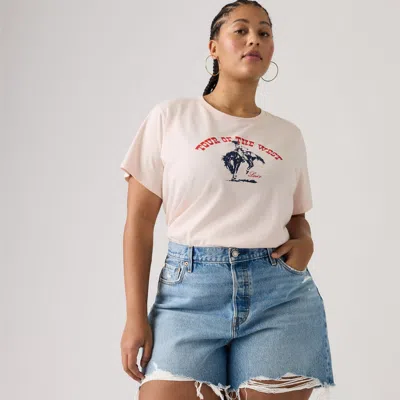Levi's Perfect Logo T-shirt (plus Size) In Pink