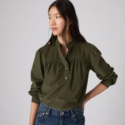 Levi's Perla Long Sleeve Blouse In Green