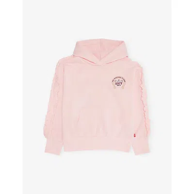 Levi's Kids' Pink Logo-print Cotton Hoody 10-16