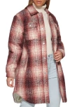 Levi's® Plaid Faux Shearling Lined Long Shirt Jacket In Blush Ombre