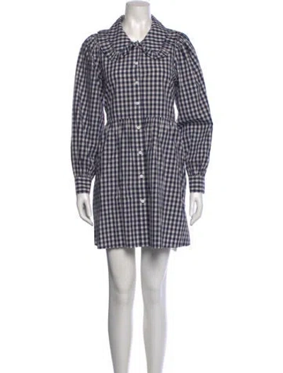 Pre-owned Levi's Plaid Print Mini Dress In Blue