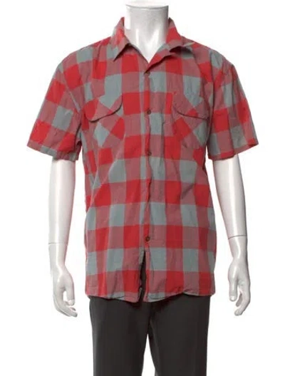 Pre-owned Levi's Plaid Print Short Sleeve Shirt In Red