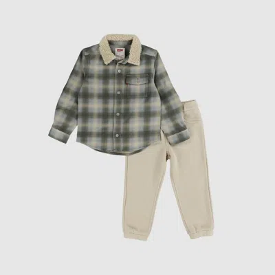 Levi's Plaid Set Toddler Boys 2t-4t Pants 2t In Green