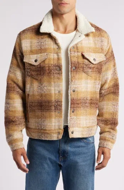 Levi's® Plaid Type Iii Faux Shearling Lined Trucker Jacket