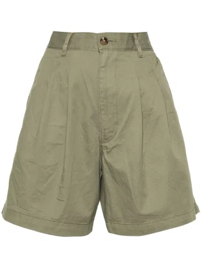 Levi's Pleat-detail Twill Shorts In Green