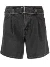 Levi's Pleated Denim Shorts In Black