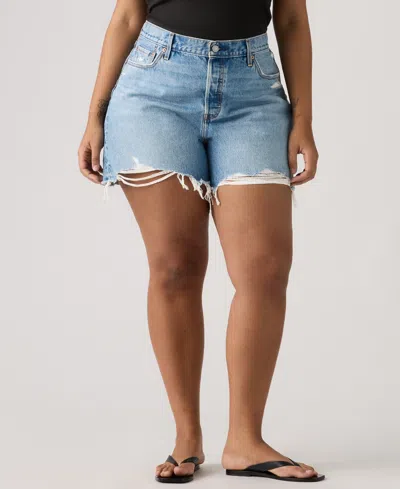 Levi's Plus Size 501 Original High-rise Shorts In Blue