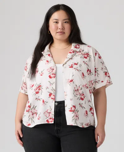 Levi's Plus Size Bennie Point Collar Camp Shirt In Multi