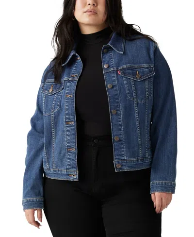 Levi's Plus Size Button-down Original Denim Trucker Jacket In Blue