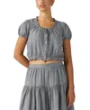 Levi's Plus Size Chiara Front Button Short-sleeve Blouse In Gray