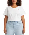 Levi's Plus Size Cotton Perfect V-neck Tees In White