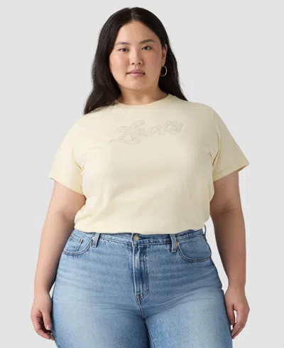 Levi's Plus Size Crew Neck Short-sleeve Logo T-shirt In Neutral