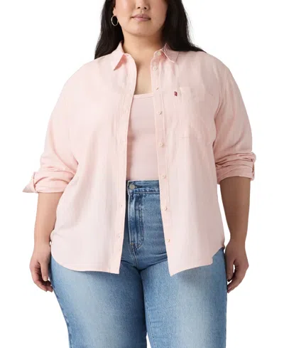 Levi's Plus Size Darlene Collared Neck Shirt In Pink