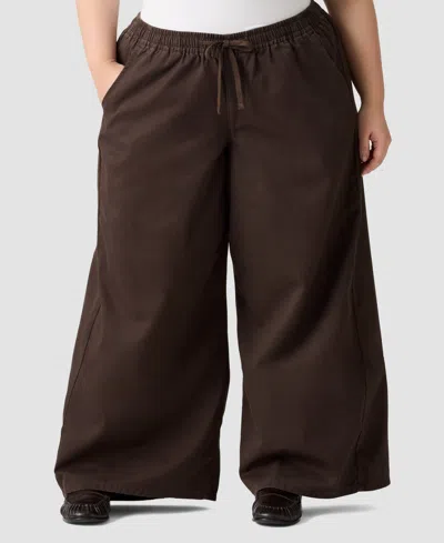 Levi's Plus Size Essential Wide-leg Cotton Pants In Brown