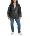 Levi's Plus Size Faux-leather Peak-lapel Jacket In Black