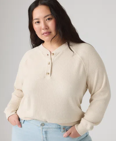 Levi's Plus Size Lassen Long-sleeve Henley Top In Neutral