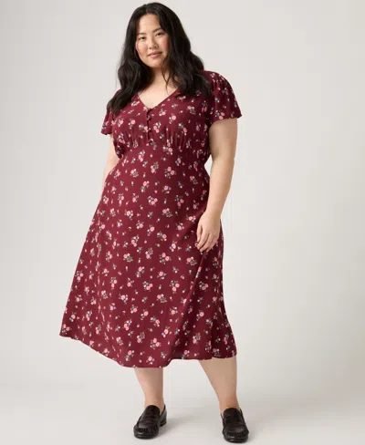 Levi's Plus Size Lilith V-neck Midi Dress In Purple