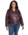 Levi's Slim Fit Faux Leather Moto Jacket In Burgundy