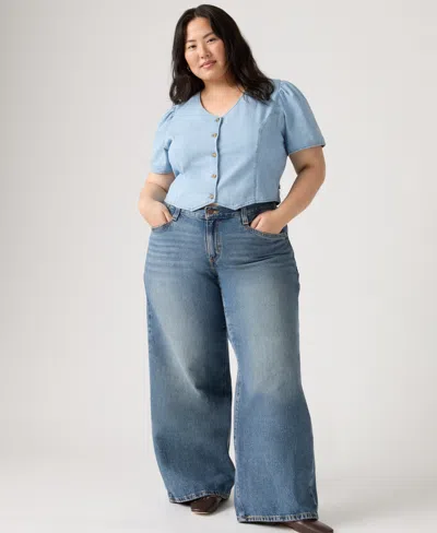 Levi's Plus Size Mid-rise Wide-leg Baggy Jeans In Blue