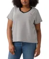 Levi's Plus Size Perfect Cotton Striped Short-sleeve Tee