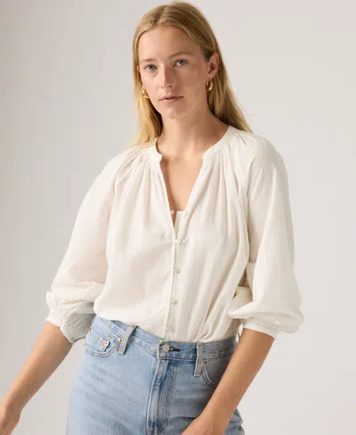 Levi's Plus Size Relaxed-fit Button-front Top In Pink