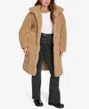 Levi's Plus Size Snap Closure Teddy Coat In Brown