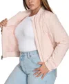 Levi's Plus Size Trendy Diamond Quilted Bomber Jacket In Pink