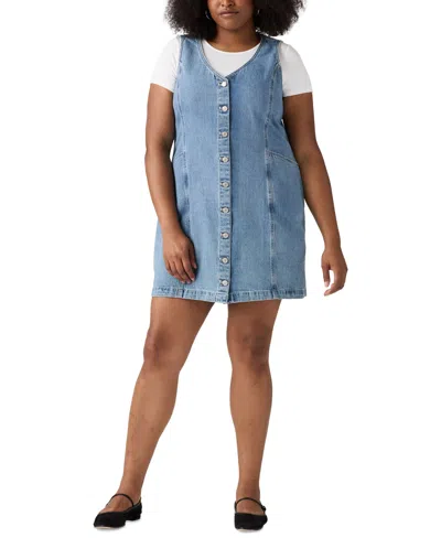 LEVI'S PLUS SIZE VIANNA COTTON V-NECK VEST DRESS