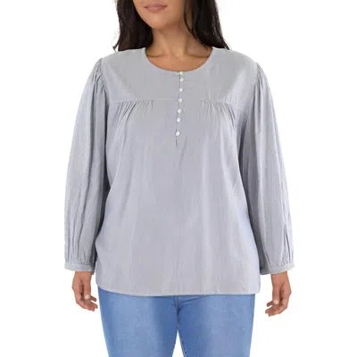 Levi's Plus Womens Striped Viscose Blouse