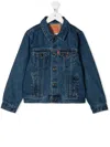 Levi's Blue Jacket For Kids With Logo In Blue