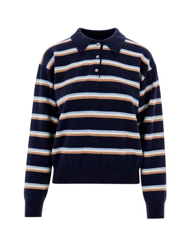 Levi's Striped Knit Polo Sweater In Blue