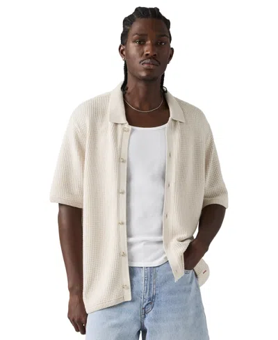 Levi's Levis Premium Men's Short-sleeve Knit Camp Shirt In White