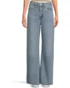 Levi's Premium Ribcage Jeans Women's Blue Denim High-rise Wide Leg Ddr231 In Blue