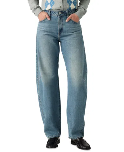 Levi's Premium Women's Baggy Dad Cotton Barrel-leg Jeans In Gray