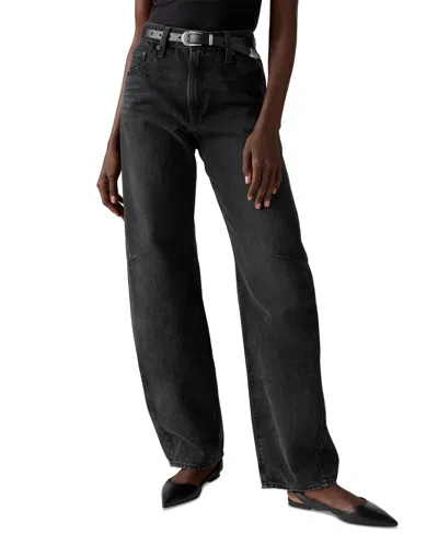 Levi's Premium Women's Baggy Dad Cotton Barrel-leg Jeans In Black