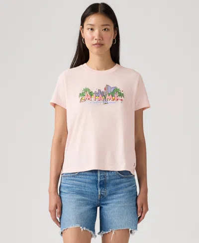 Levi's Premium Women's Graphic Print Short-sleeve T-shirt In Pink