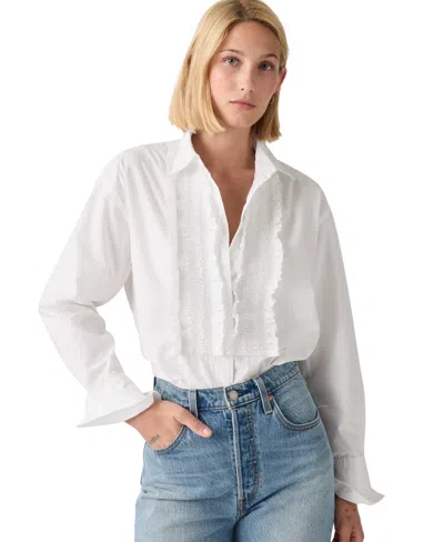 Levi's Premium Women's Harlie Tuxedo Boyfriend Shirt In White