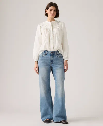 Levi's Premium Women's Mid-rise Loose Bootcut Jeans In Blue