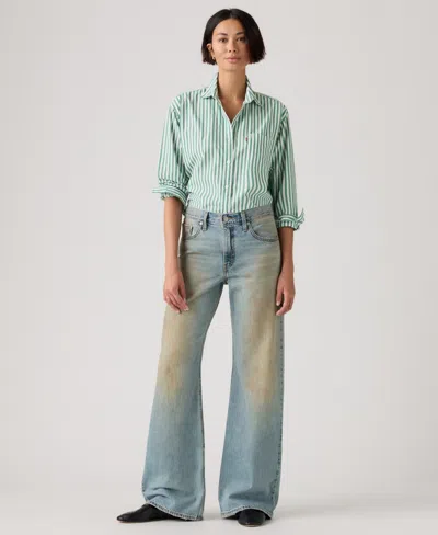 Levi's Premium Women's Mid-rise Loose Bootcut Jeans In Blue