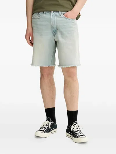 Levi's Pride 468 Frayed-hem Denim Shorts In Blue