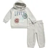Levi's® Print Fleece Hoodie & Joggers Set In Gray