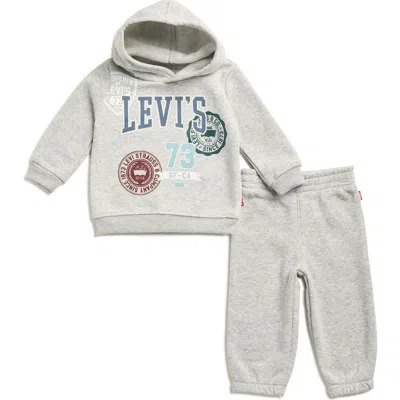 Levi's® Babies'  Print Fleece Hoodie & Joggers Set In Gray