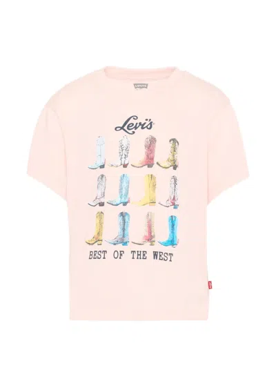 Levi's Kids' Print Short-sleeve T-shirt In Pink