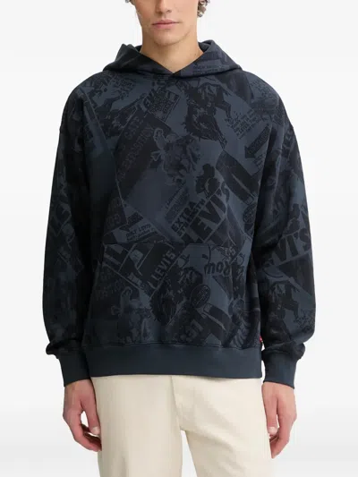 Levi's Printed Hoodie In Blue