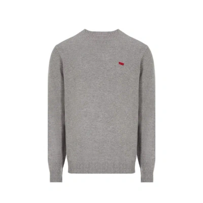 Levi's Logo-patch Crew-neck Sweater In Gray