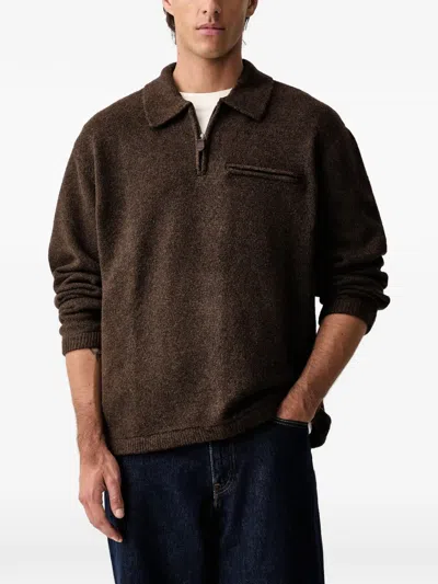 Levi's Quarter-zip Chest-pocket Sweater In Brown