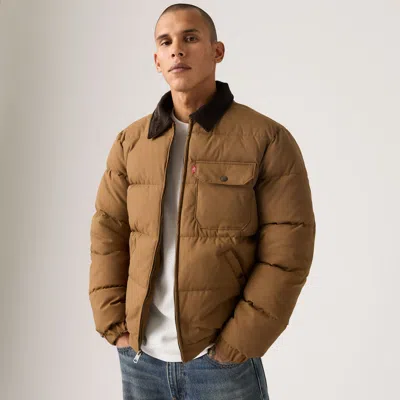 Levi's Quilted Depot Jacket With Corduroy Collar In Brown